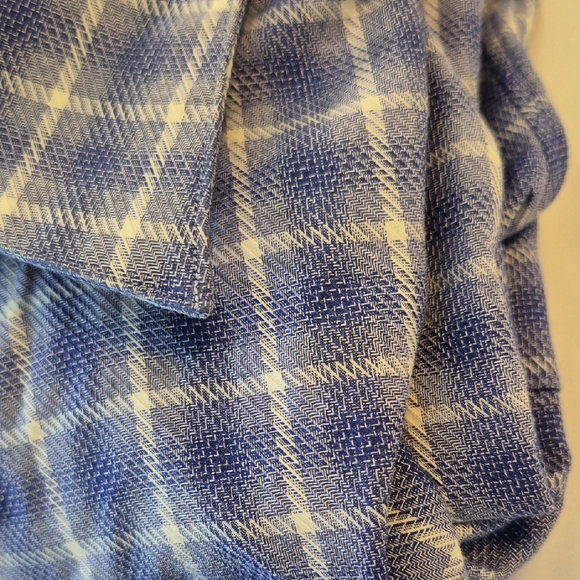 Paul Fredrick Long Sleeve Button Down Purple and White Plaid Men's Shirt - Picture 13 of 15